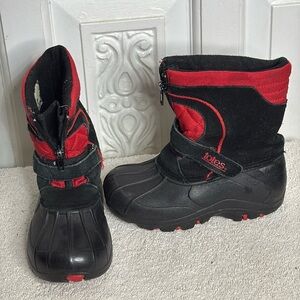 Totes Cute Red & Black Waterproof Winter Boots Girls Size 10